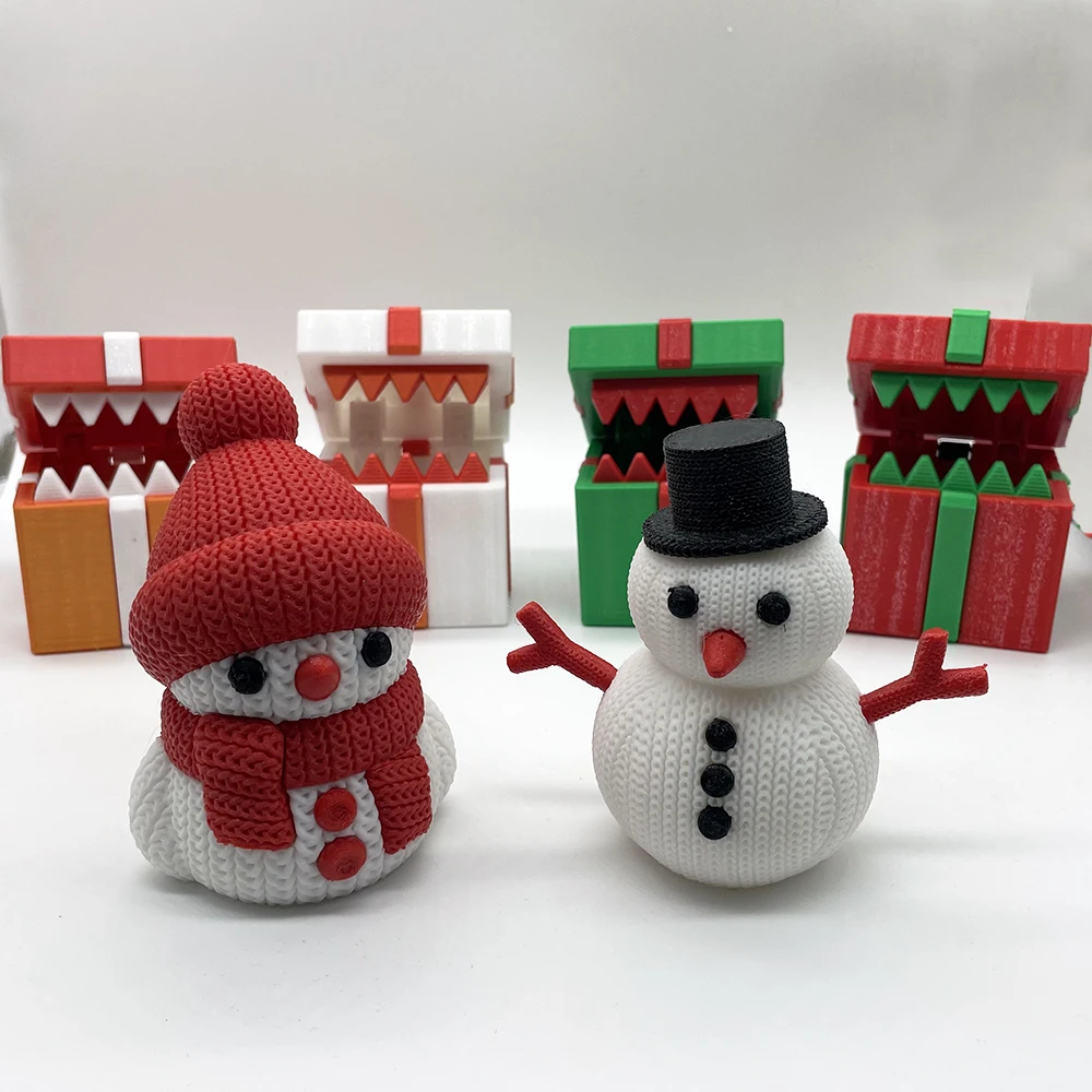 

3D printed knitted snowman model ornament, one piece, Christmas gift