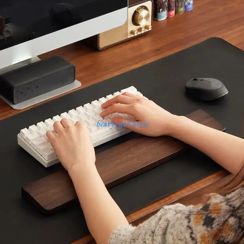 

C7AB Wooden Wrist Rest Support Hand Pad for Office and Gamings 61 104 (Walnut)