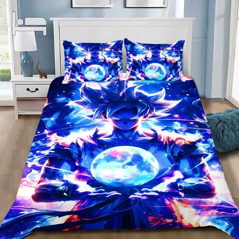 Goku dekbedovertrekset microvezel dekbedovertrek kussensloop cartoon patroon kingsize 2/3 stuk dragon ball beddengoed set voor twee