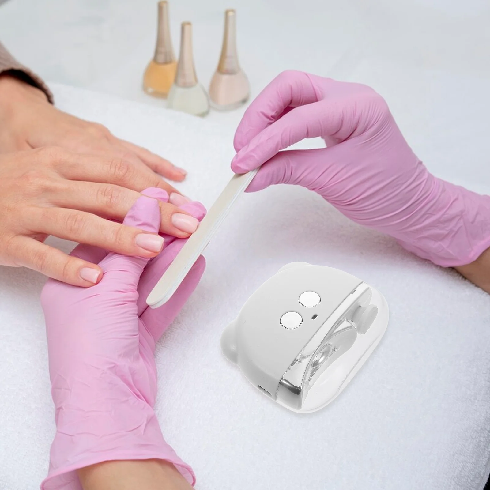 

Cute Cartoon Electric Rechargeable Nail Grinder Portable Nail Trimmer Home Manicure Tool for Adults Smooth Nails White