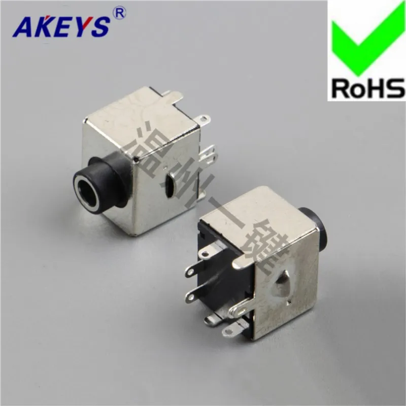 10 pcs Headphone Socket 5 foot pin 3 fixed foot 3.5MM Socket Master Power Socket PJ-354 Copper Sleeve
