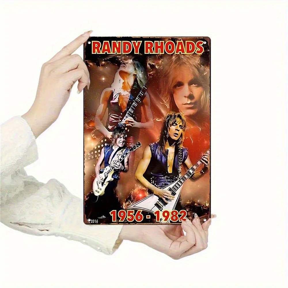 One Randy Rhoads Tribute Poster, Celebrating The Heavy Metal Icon from 1956 to 1982. This Vintage Metal Sign Measures 20.32Cm