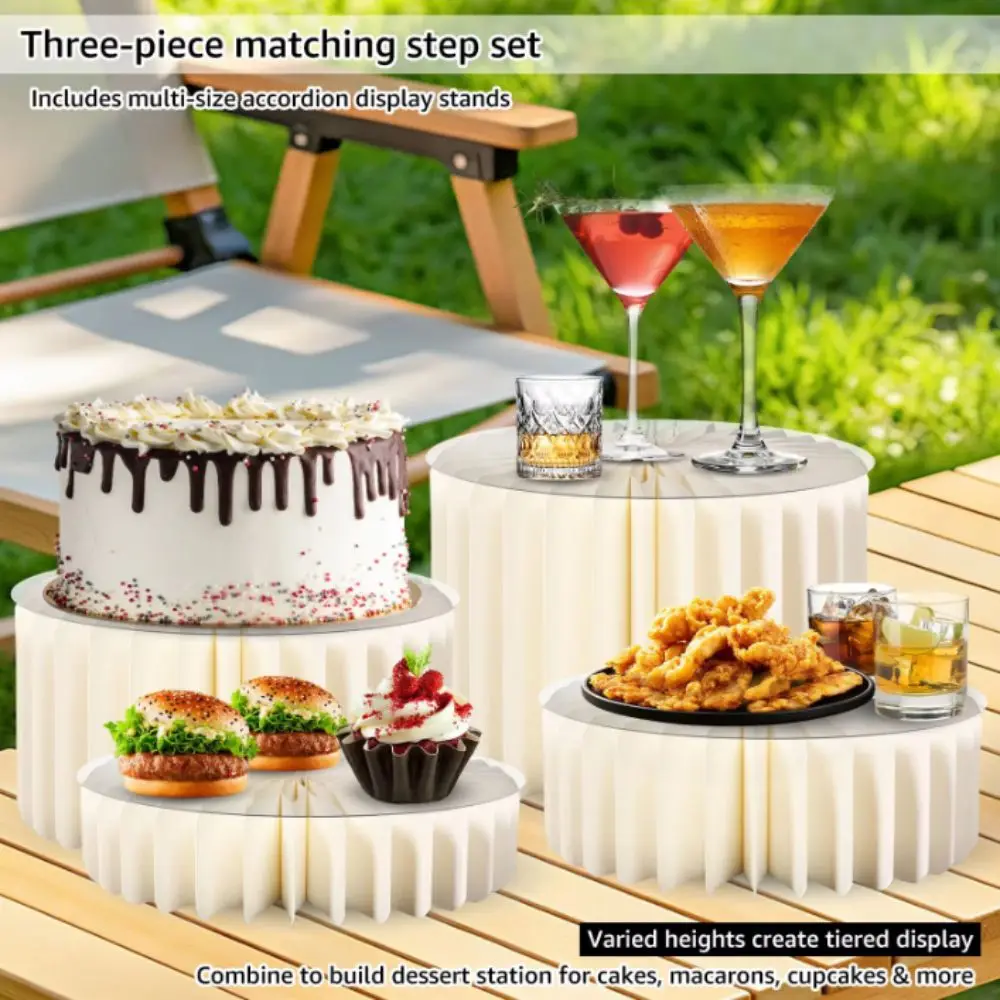 Decoration Folding Display Stand Paper Roman Column Dessert Stand Column Ornament Risers Table Centerpiece Window Display