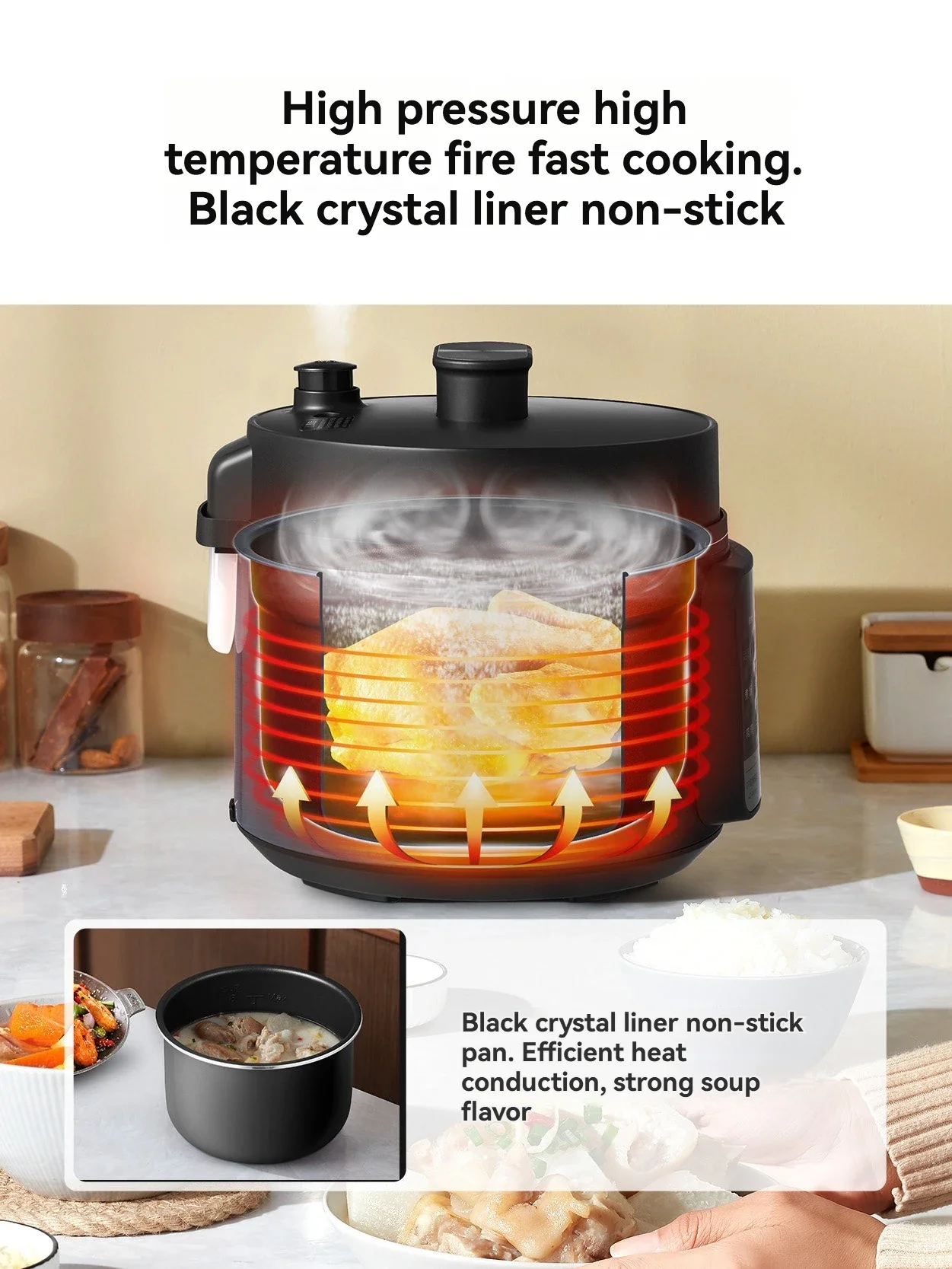 New Electric pressure cooker mini household small 3-4 people 4L liter high  rice cooker integrated automatic intelligent genuine view 5