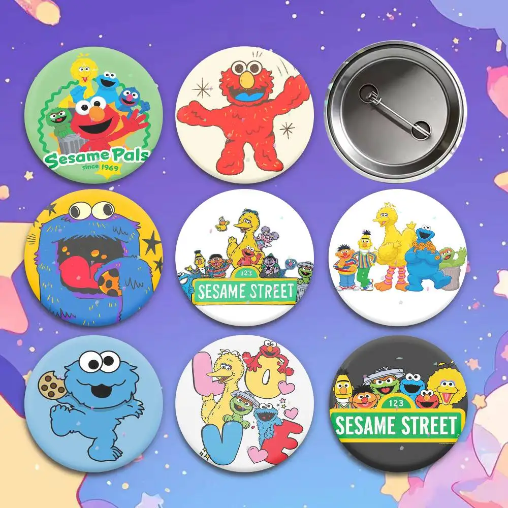 S-Sesame Street cartoon Button Pins Backpack Clothing Decor Brooch Badge Jewelry Gifts for Kids