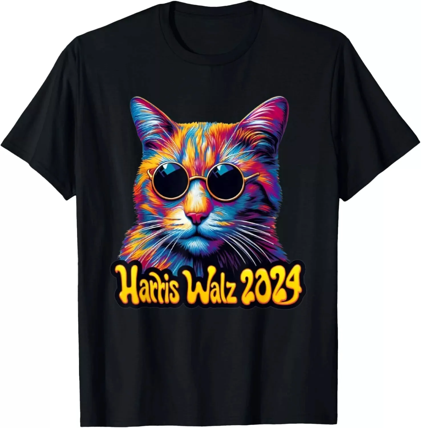 

Harris Walz 2024 Funny Cat Election Kamala Harris Tim Waltz T-Shirt