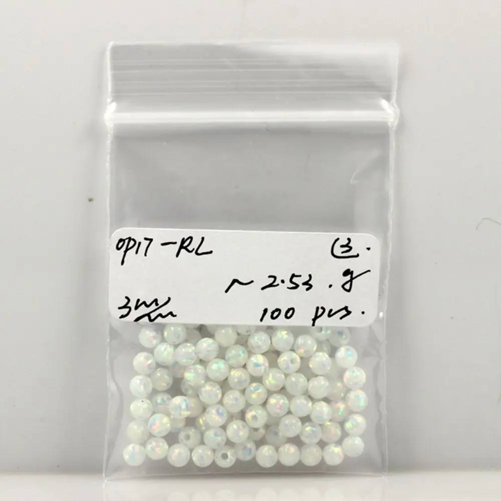 

(10Pcs/20Pcs/50Pcs/Lot) 3MM White Round Smooth Shape Synthetic Opal Balls With Full Drilled Holes