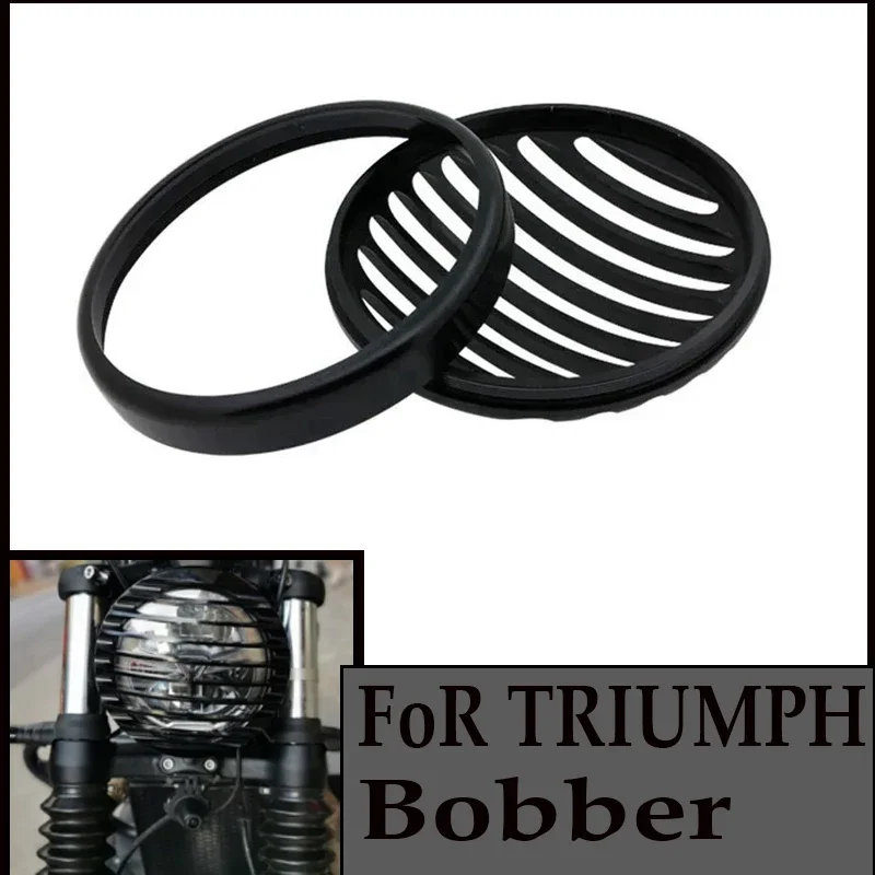 

for Triumph Bobber 2017-2021 Motorcycle Retro Headlight Grill Guard Cover Head Light Lamp Protector aluminum alloy
