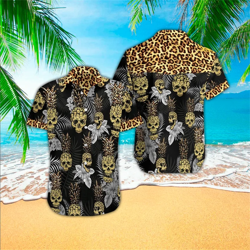 Ananas Obst Hawaii Hemden 3d gedruckt Hemden Männer Mode Blusen lässig Strand Camisas Sommer Männer Berufung Revers Shirt Top