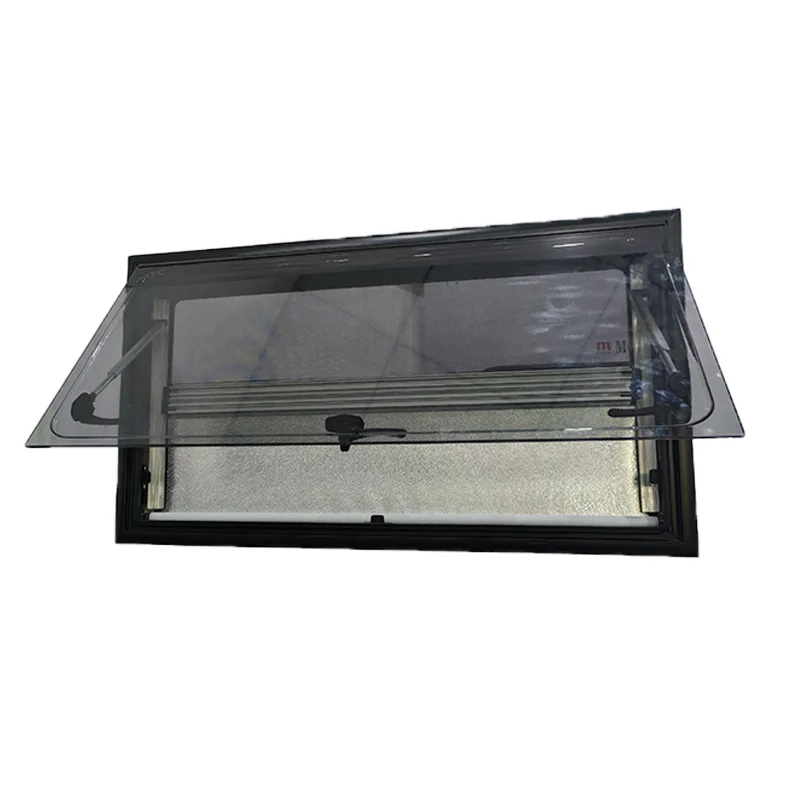 1000*600mm Black Aluminum Frame RV Acrylic Right Angle Window For Camper & Trailer view 5