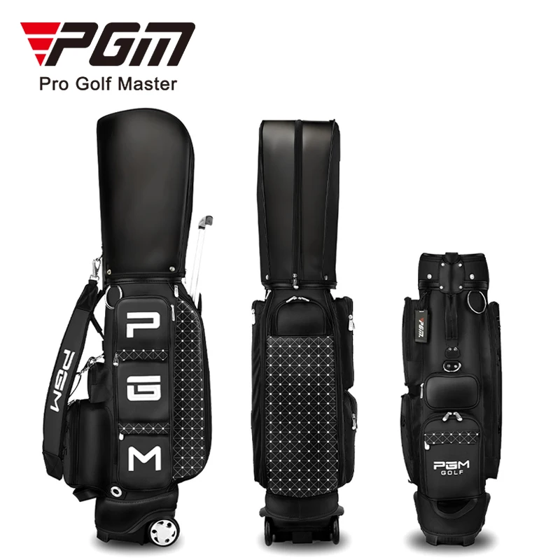 

PGM Lady's High Quality Plaid Hidden Trolley Golf Cart Bag with Waterproof PU Wheels Good Quality-QB036