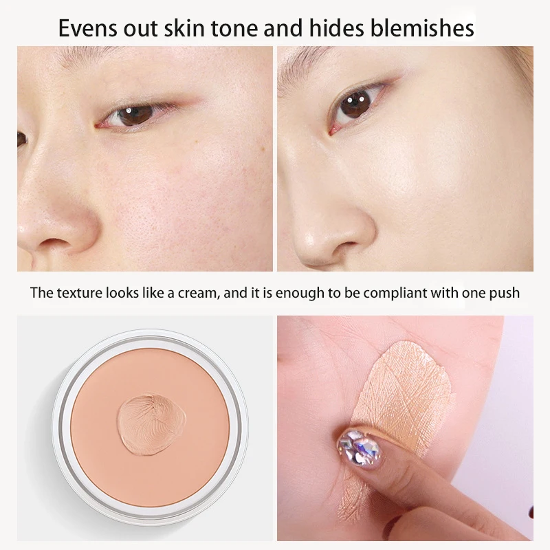 Concealer Foundation Cream Waterproof Long Lasting Moisturize Deep Complexion Dark Circles Acne Marks Cover Spots Face Makeup