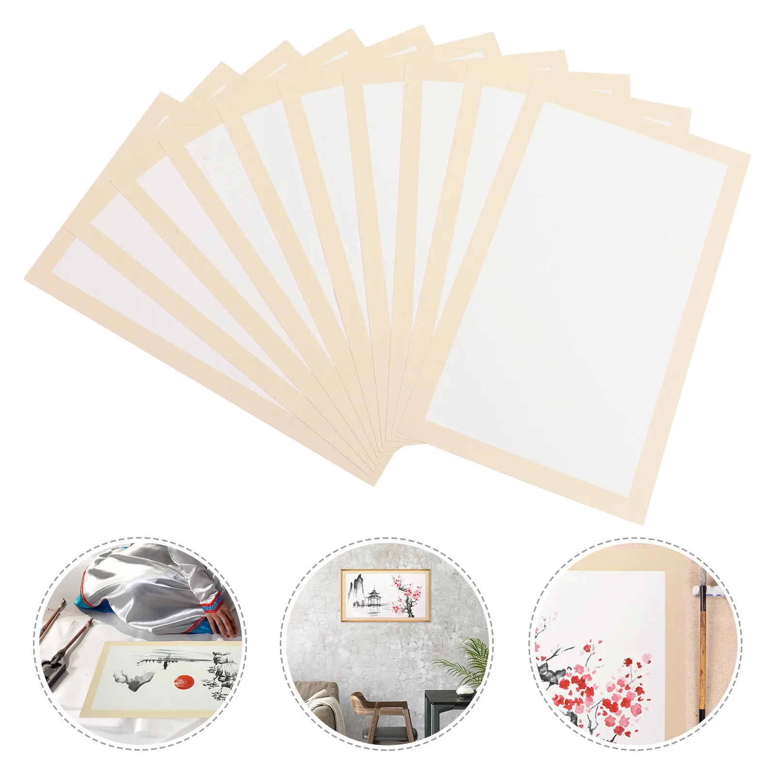 

10 Sheets Chinese Calligraphy and Painting Stationery Artists Rice Paper Writing Reusable