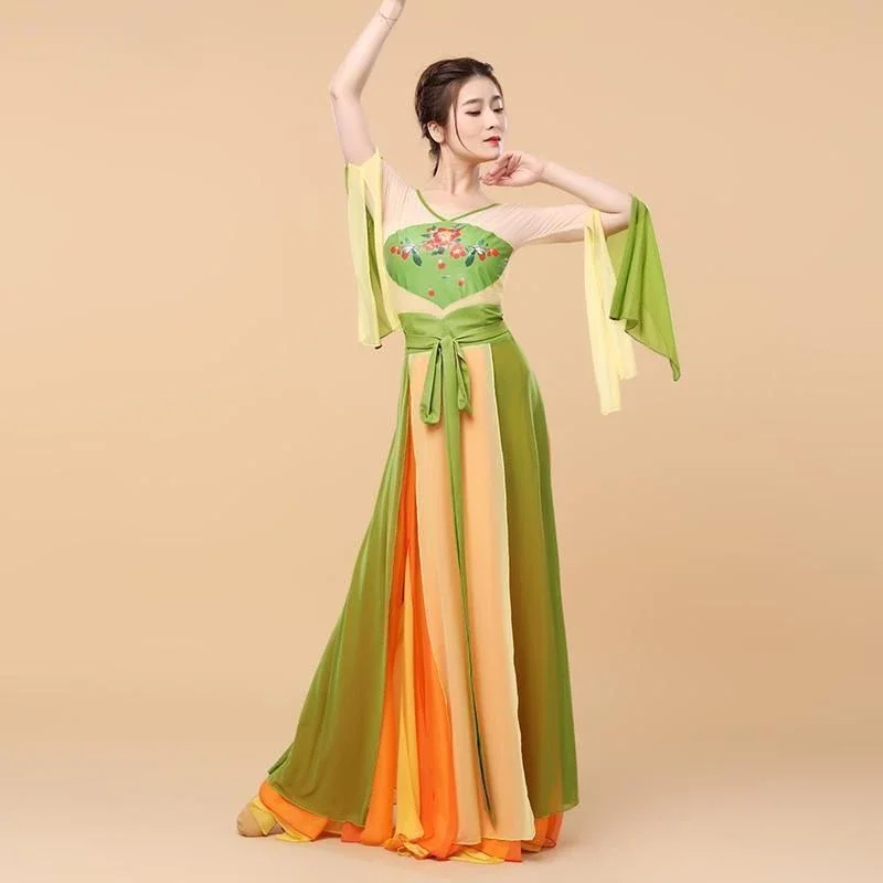 

Новая одежда, очаровательная одежда для танцев, элегантная китайская классическая танцевальная одежда для кунг-фу, костюмы для выступлений, одежда для выступлений