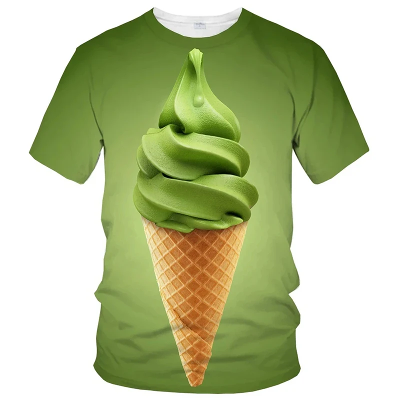 Ice Cream 3d Printing T Shirt Kids Summer Short Sleeve Oversized Tops Boy Girl T-shirt Casual Tee Streetwear Children's Clothing