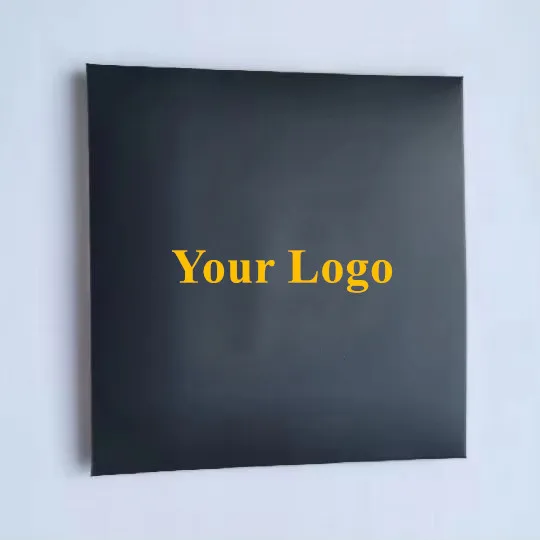 100Pcs Black Paper Cases with Customized Logo 8.5x8.5cm White Envelope Printed Silver/Gold/Black 8x8cm Polishing Cloth