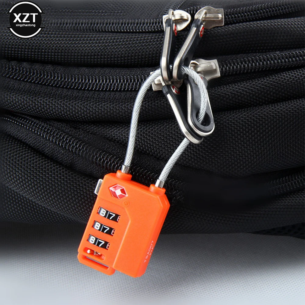 1PCS 3 Digit Password Lock Steel Wire Security Lock Suitcase Luggage Coded Lock Cupboard Cabinet Locker Padlock High Security