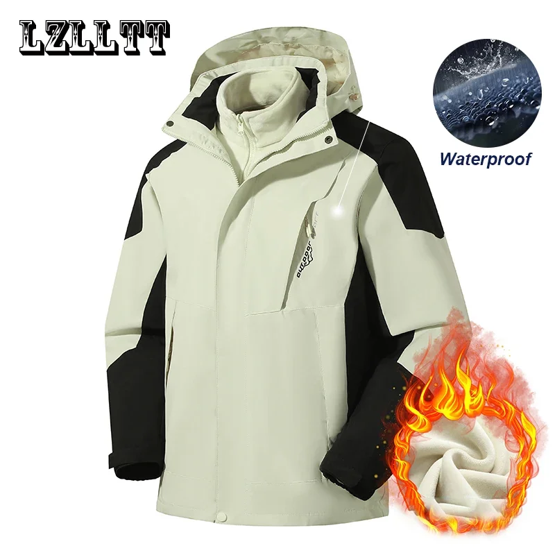 Men Winter Outdoor Warm Jacket Parkas Coat Men Autumn Outwear Casual Hooded Jacket Men Waterproof Windproof Thick Fleece Jackets