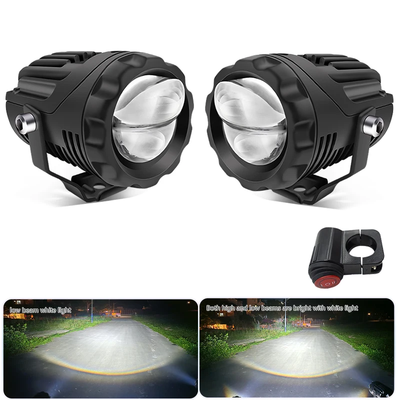 

100W Offroad 4x4 A-Pillar Spotlight Motorcycle LED Fog Lights White Pod High Low Beam Driving Work Headlight For Truck SUV ATV
