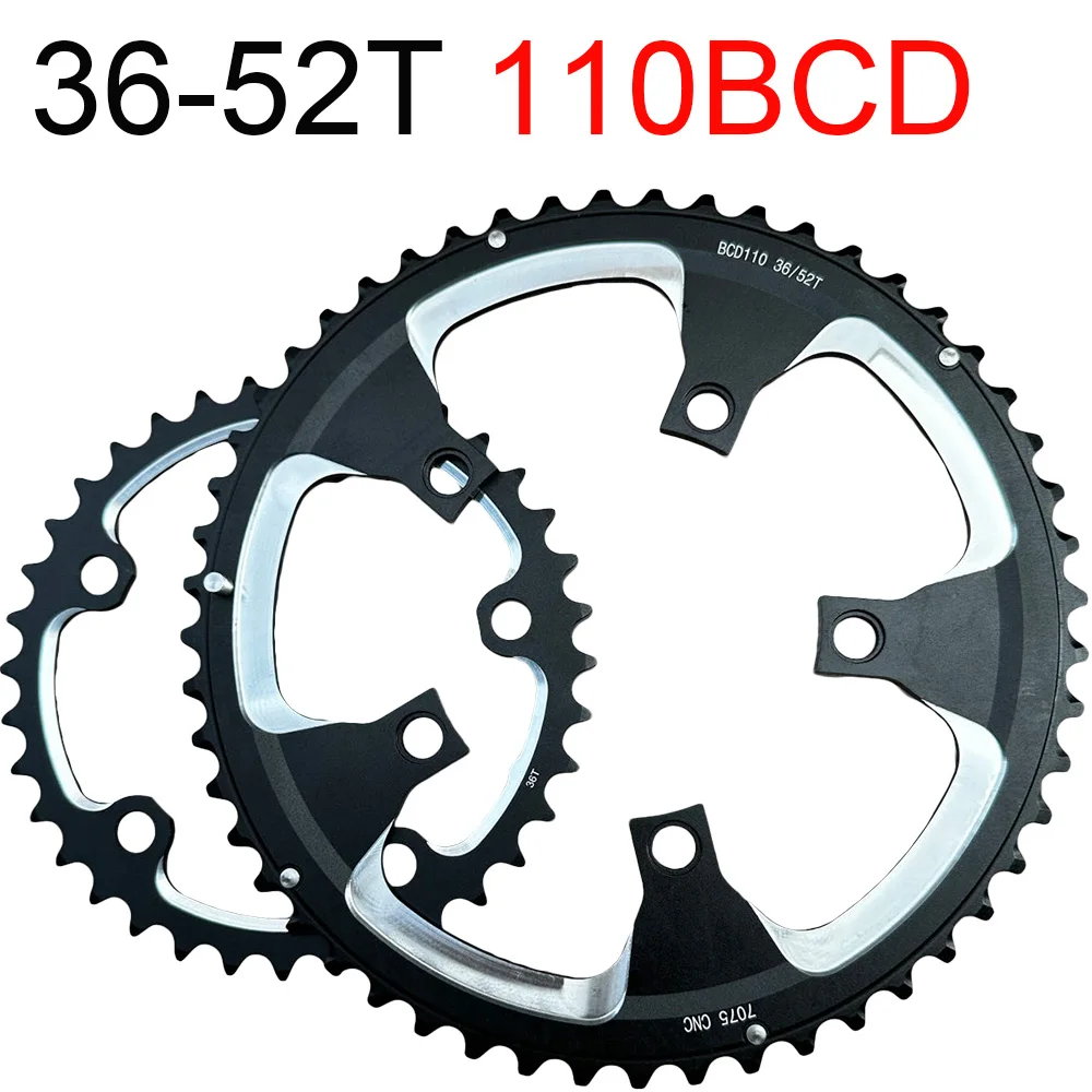 

110BCD Chainring 36T 52T 11 Speed Road Bike Chainwheel 110 BCD Chain Ring 110mm Track Bicycle Spline Crankset 52 Gear Crank Set