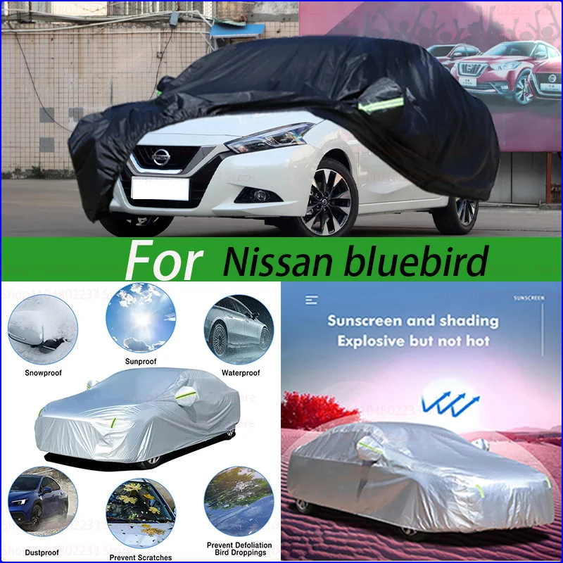 

Universal Full Car Covers Outdoor Waterproof Sun Rain Snow Dust Resistant Protection UV for Nissan Bluebird