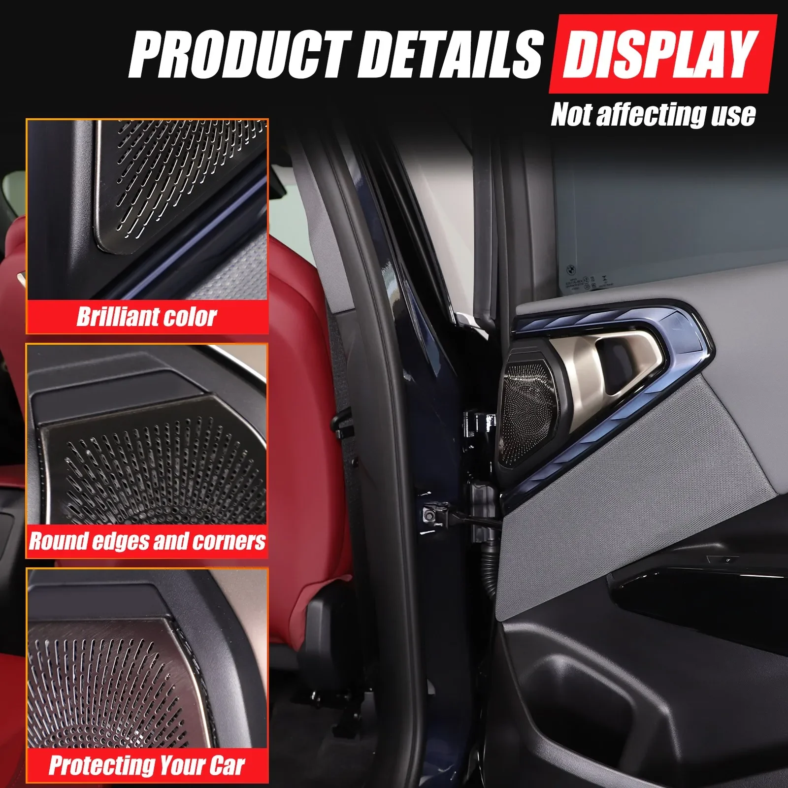 

Stainless Steel Rear Door Tweeter Protection Trim Net Accessories Car Rear Door Speaker Cover Mesh For BMW X3 G45 2025-2026
