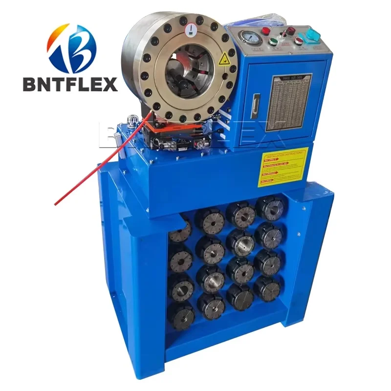 BNTP69 مصنع التلقائي 1/4-2 ''P32 P20 خرطوم الأنابيب الهيدروليكية العقص أداة المكشكش 2 بوصة 4 أسلاك خرطوم الضغط آلة