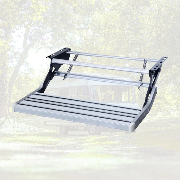 

Max 220KG High Tensile Aluminum Alloy &Carbon Steel Motorhome Step 16 RV Single Step Manual Caravan Step