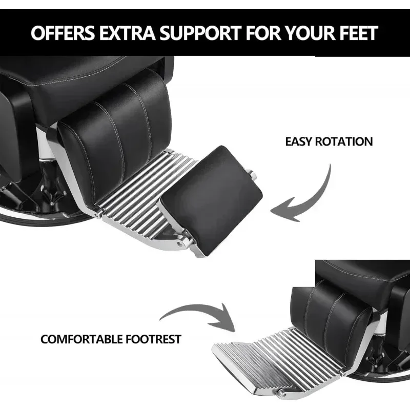 QAZ8-Black Barber جميع الأغراض مضخة هيدروليكية شديدة التحمل لصالونات التجميل كرسي تصفيف الشعر دوار 360 درجة ارتفاع قابل للتعديل #3