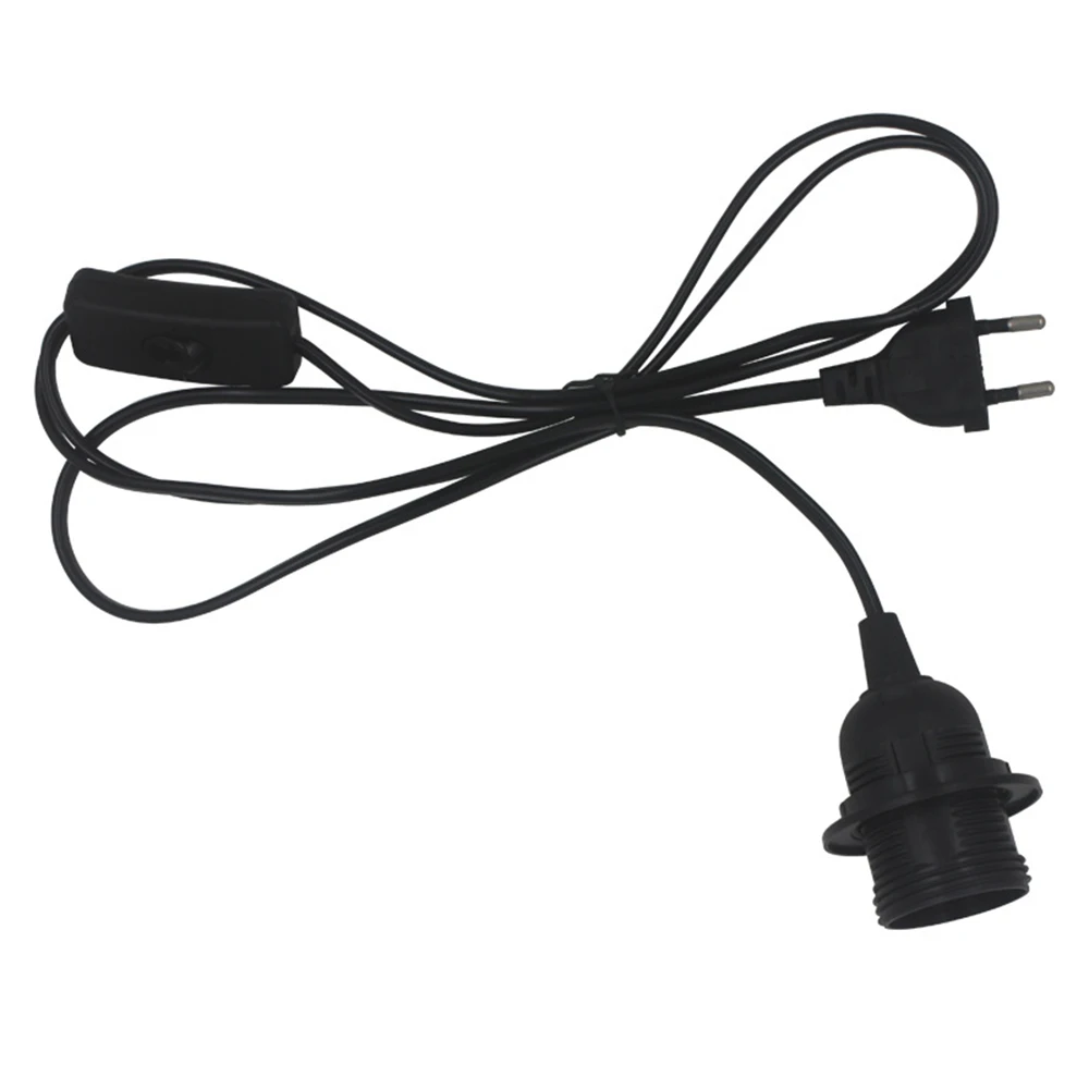 Spina UE/US E27 Filettata Lampadina 1,8 M Cavo di Alimentazione con Pulsante E27 Lampada a Cassette Vite Spina Interruttore Basi per Lampada