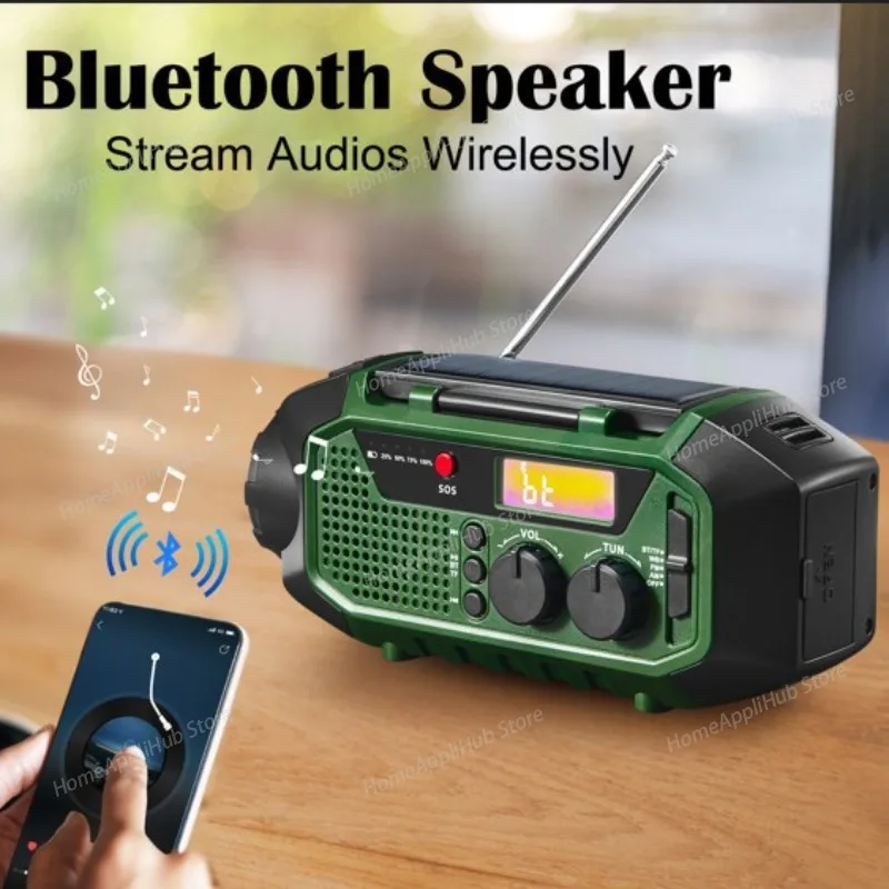 Emergency Radio,combat Readiness,multi-functional Hand-cranked Power Generation,outdoor Portable Solar Mp3,hand-cranked Charging