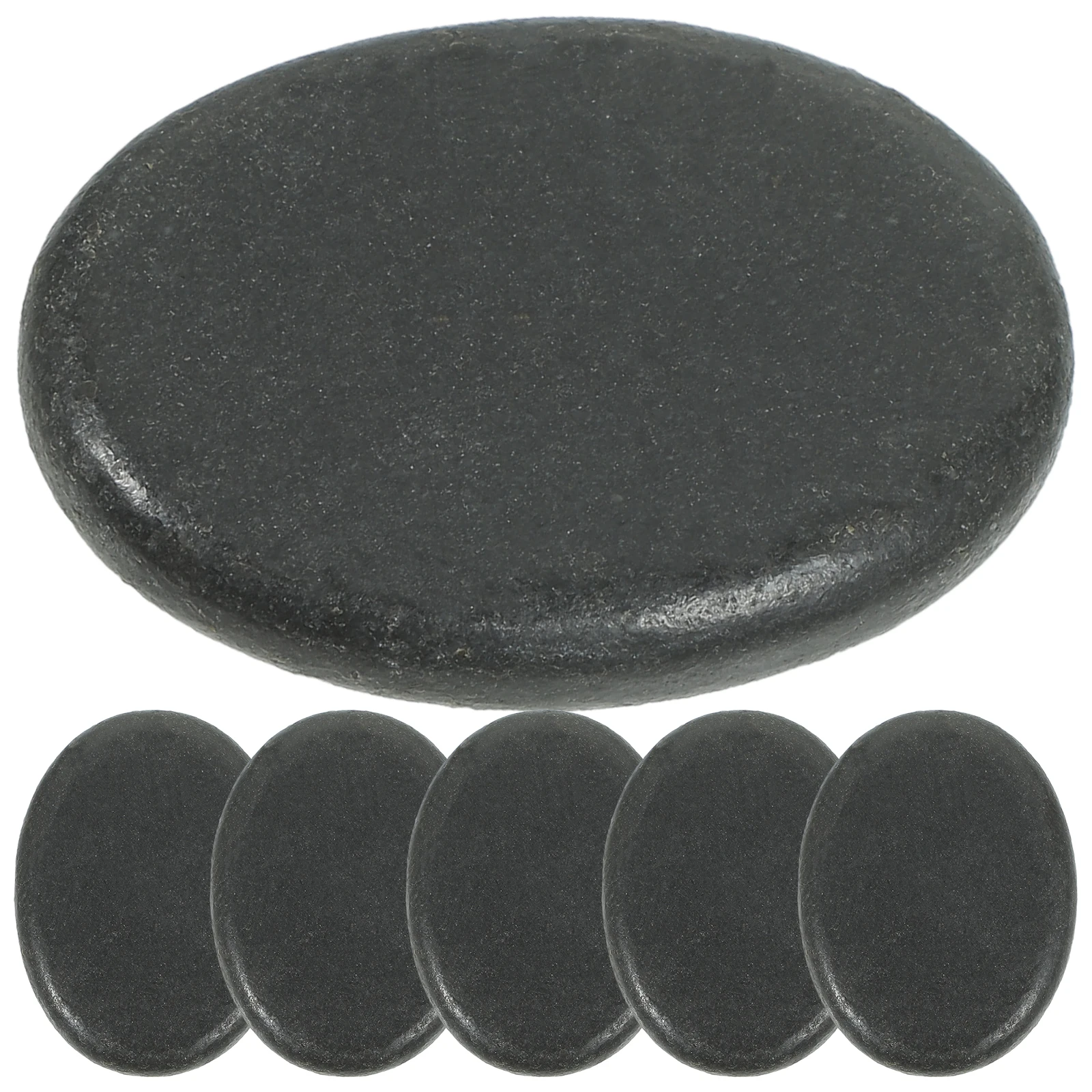 

6 Pcs Hot Stone Massage Spa Volcanic Facial Massager Manual Massagers Stones Black Tools