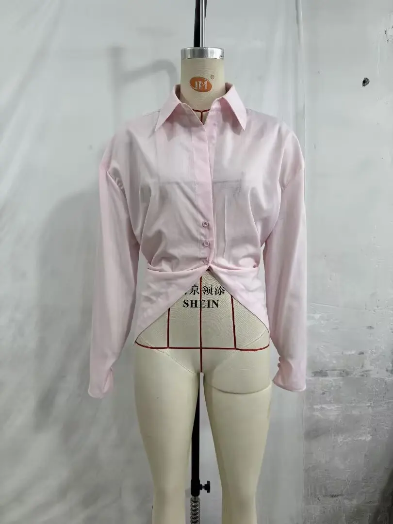 

WOMAN 2026 Summer New Casual Fashion Collar Long Sleeve Bow Decoration Loose Shirt Retro Women's Cardigan Mujer Chic Top