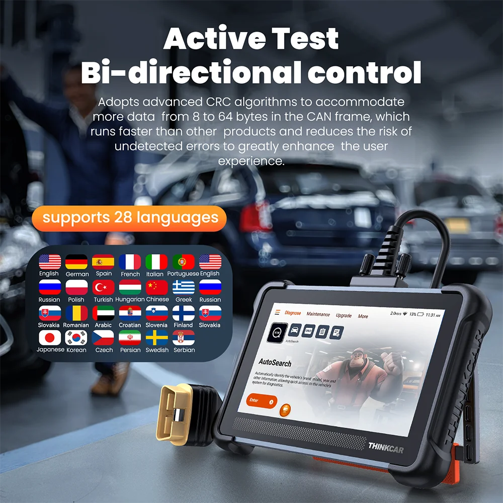 Thinkcar Thinkscan 672 OBD2 Scanner All System Diagnostic Tools Lifetime Free Update Car Scan Tools Support CANFD Active Test
