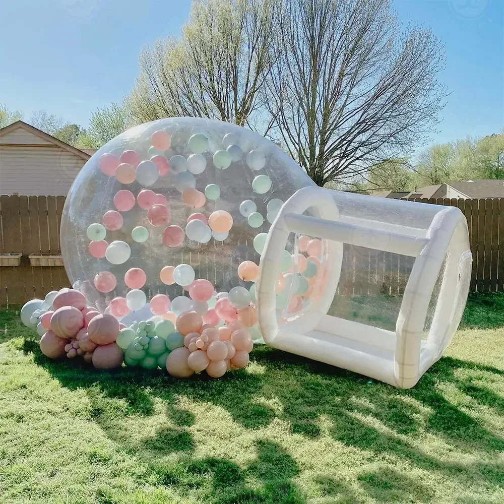 Maison à bulles gonflable avec ballon, tente à bulles transparente, maison bretonne pour enfants, fête en plein air intérieure