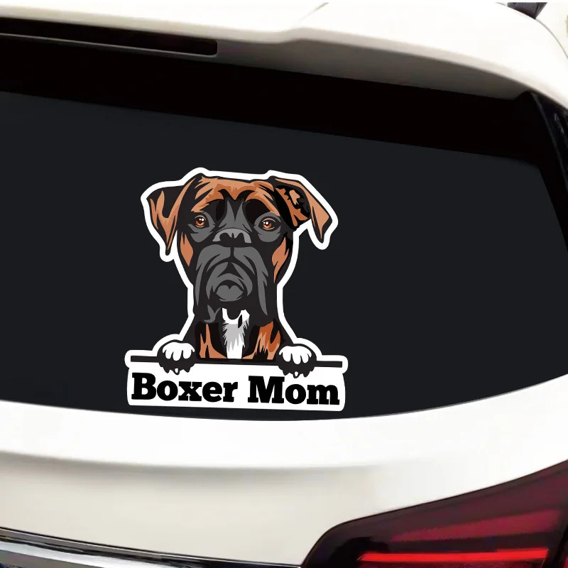 Boxer Mom Vinyl Sticker - Boxer Dog Decal - For Car Laptop Suitable For Any Flat Position Car Decal