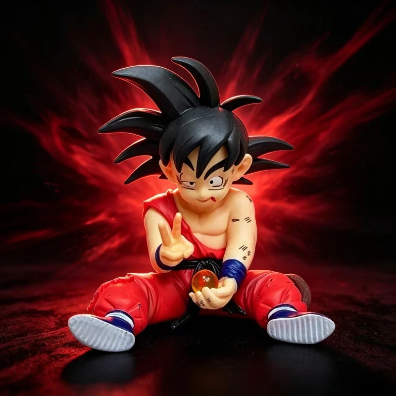 Dragon Ball anime Super Saiyan injured, battle damaged, Little Goku model, accessories, ornaments, actions, puppet models