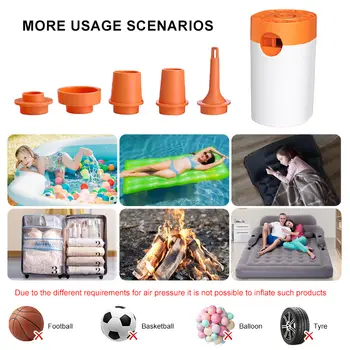 二合一迷你乾電池氣泵無線空氣壓縮機露營充氣放氣泵,適用於室內/室外充氣設備 10 最佳銷售 充氣床墊泵 - №9