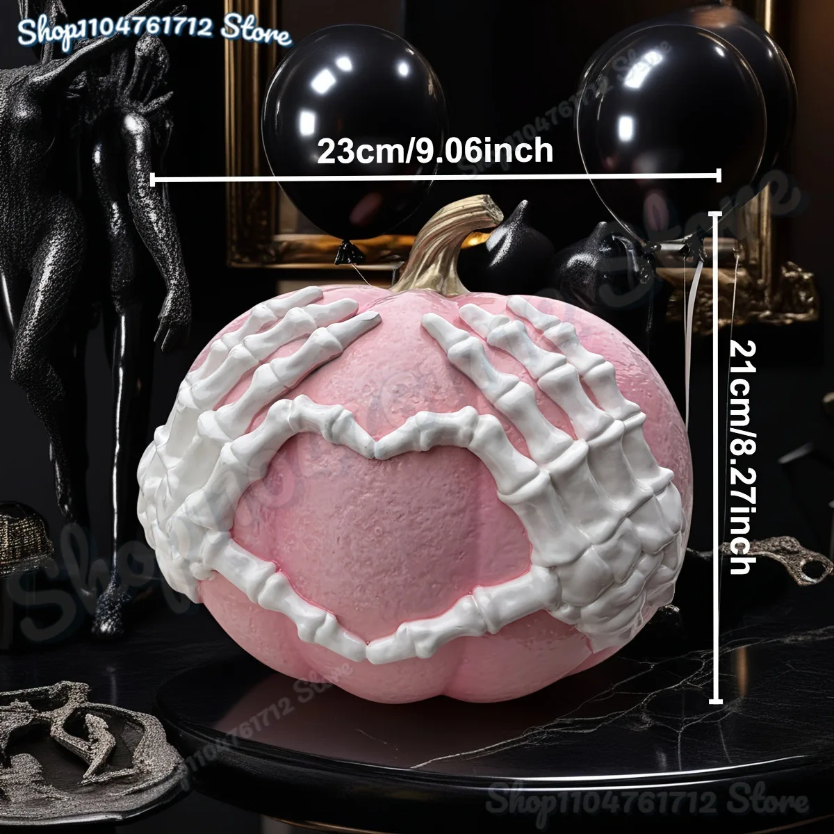 

2026 NEW Fake Pumpkins Halloween Pumpkin Skeleton Hand Figurines Resin Artwork Collectible Figurines Gothic Fall Decor Halloween