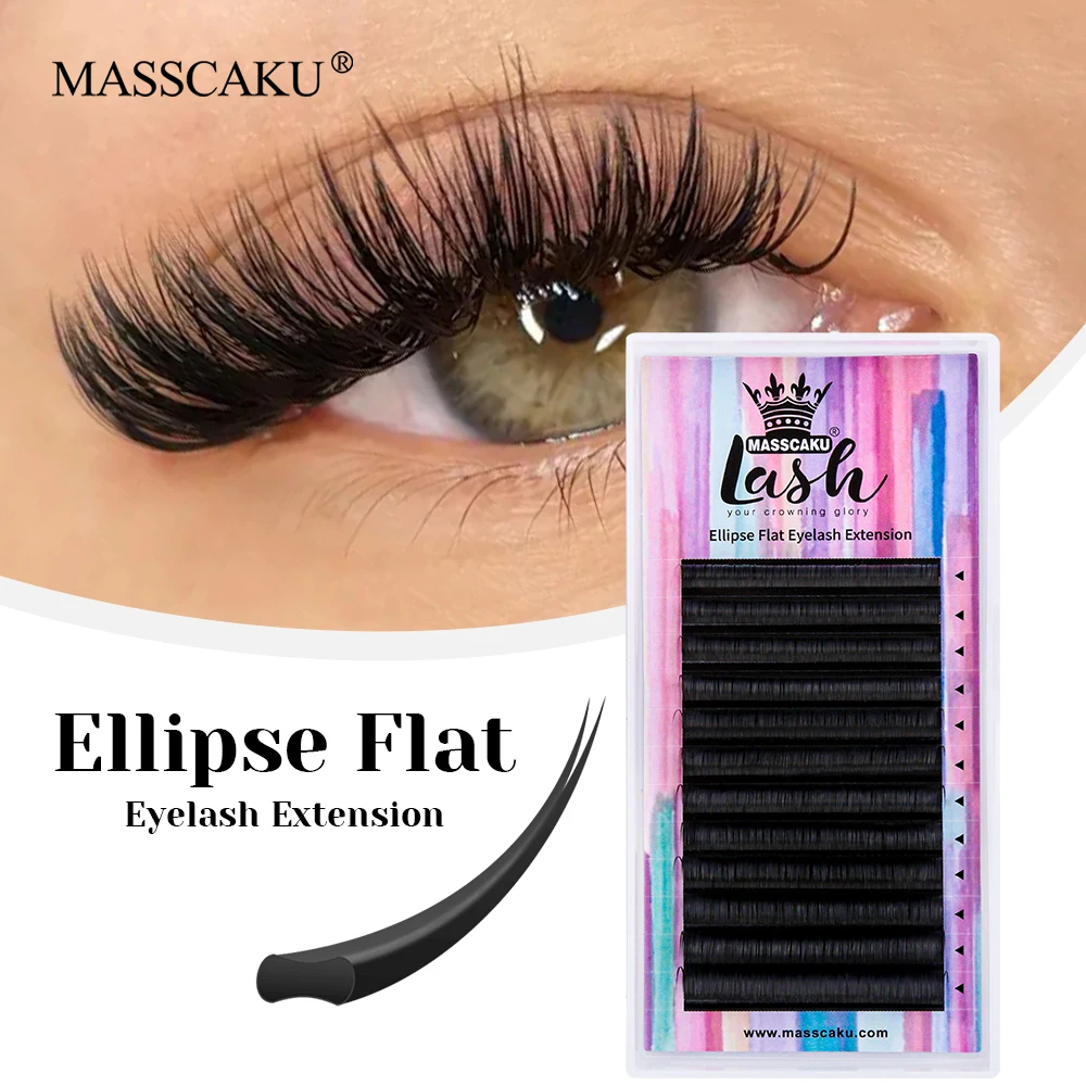 

Wholesale 8-18mm and Mix Length Handmade Double Split Tips Shaped Lash Ribbon Multi-texture Ellipse Flat Eyelashes by MASSCAKU