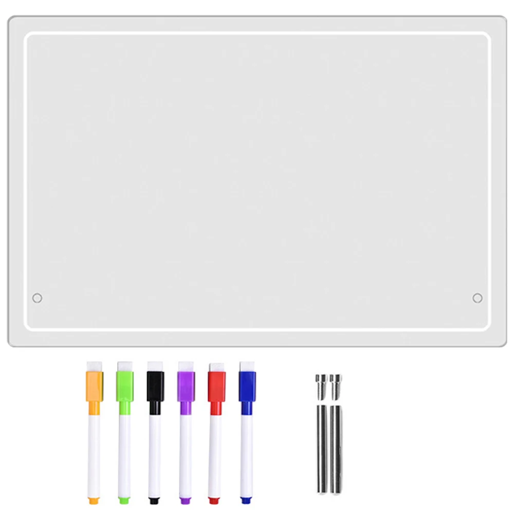 1 set 1 Set Acrylic Monthly Weekly Planner Board Clear Dry Erase Message Board For Office Kitchen Student Desktop Memo Organizer