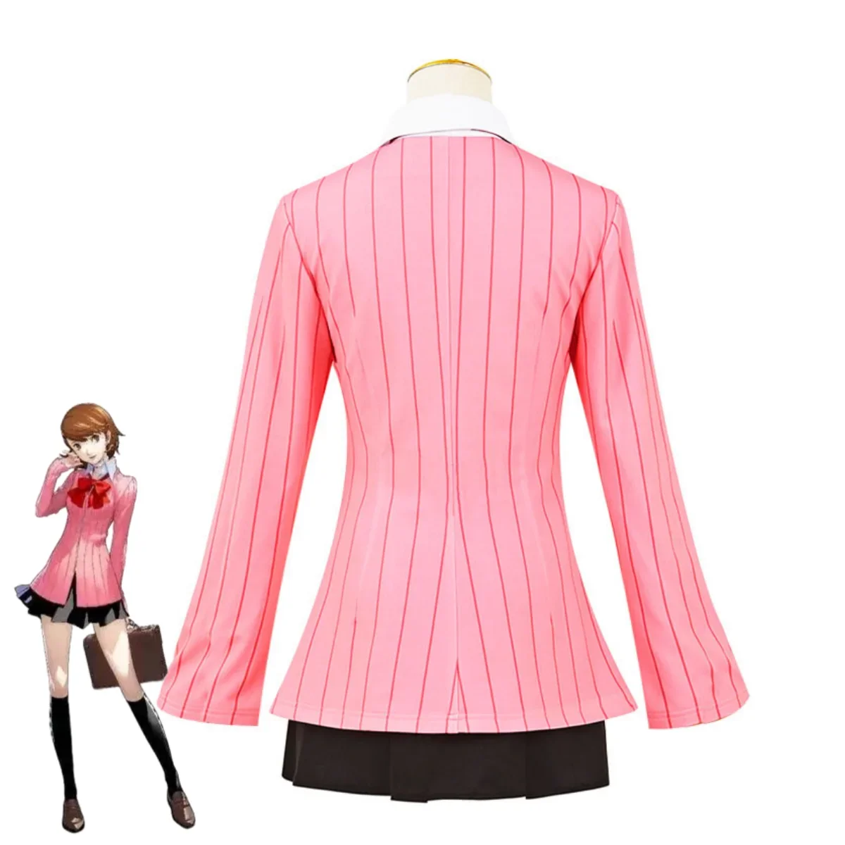 Anime Game PERSONA3 Yukari Takeba Costume Cosplay Dancing Moon Night Stripe Shirt Coat gonna parrucca donna adulta vestito di carnevale Sexy