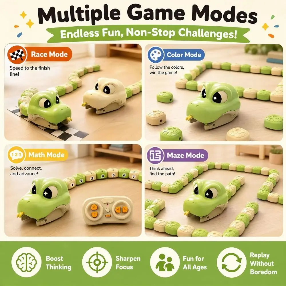 Magnetic RC Snake Car Rechargeable Interactive Remote Control Car Bead Eating Desktop Magnetic RC Car Tabletop Game