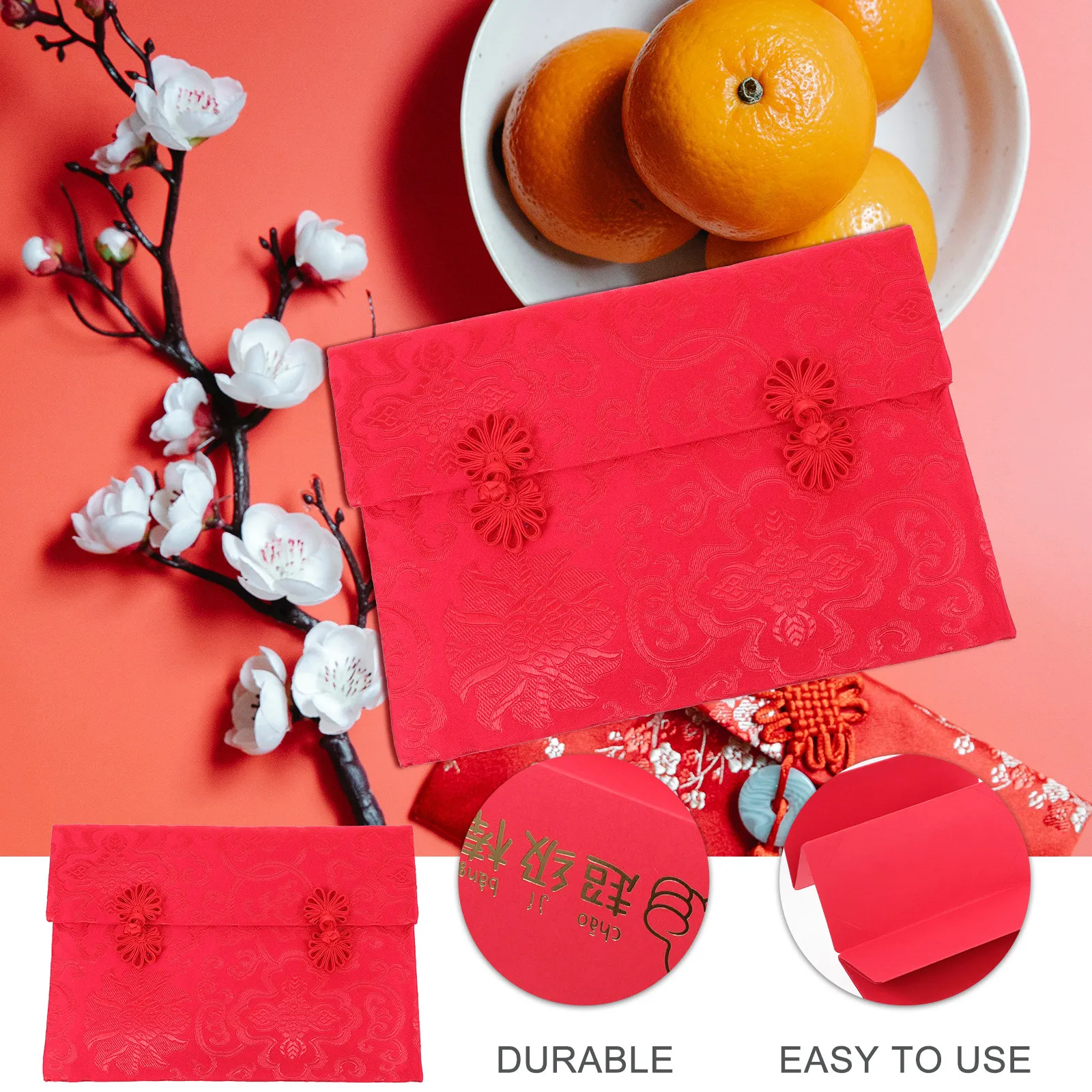 

1Pcs Cloth Red Pocket Chinese New Year Spring Festival Money Envelope Traditional Lucky Red Packet Gift Bag Celebration