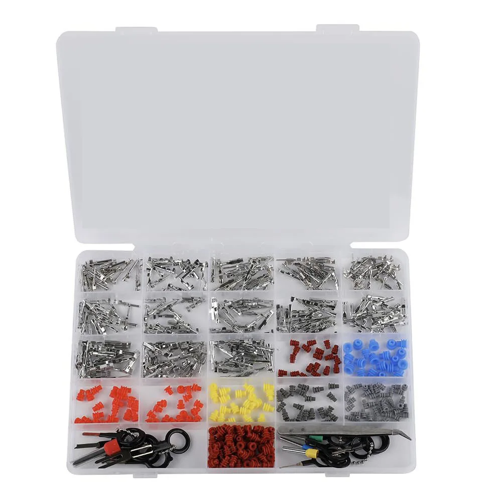 500 Car Waterproof Terminal Connector Kit Male Female Crimp Pins Automotive Wire Electrical Connection Repair Components Box