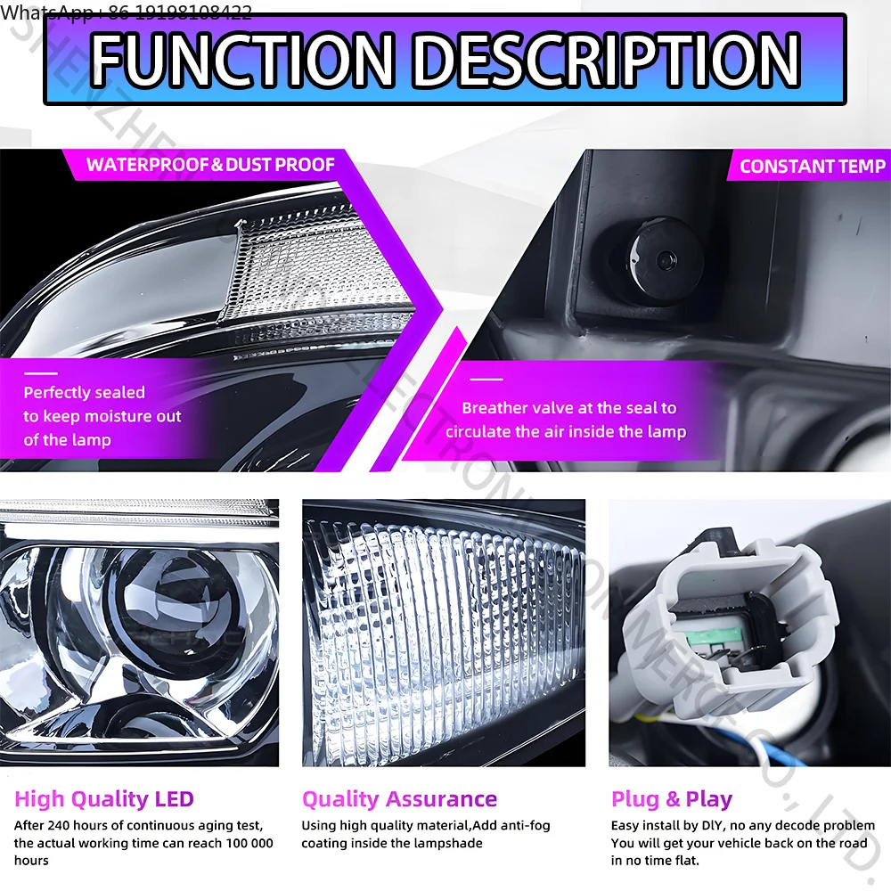 High Quality Headlight for Nissan Skyline R33 GTS GTST 1990-1998 Series 1 & Series 3 (not for GTR) LED Head Lamp 90-98