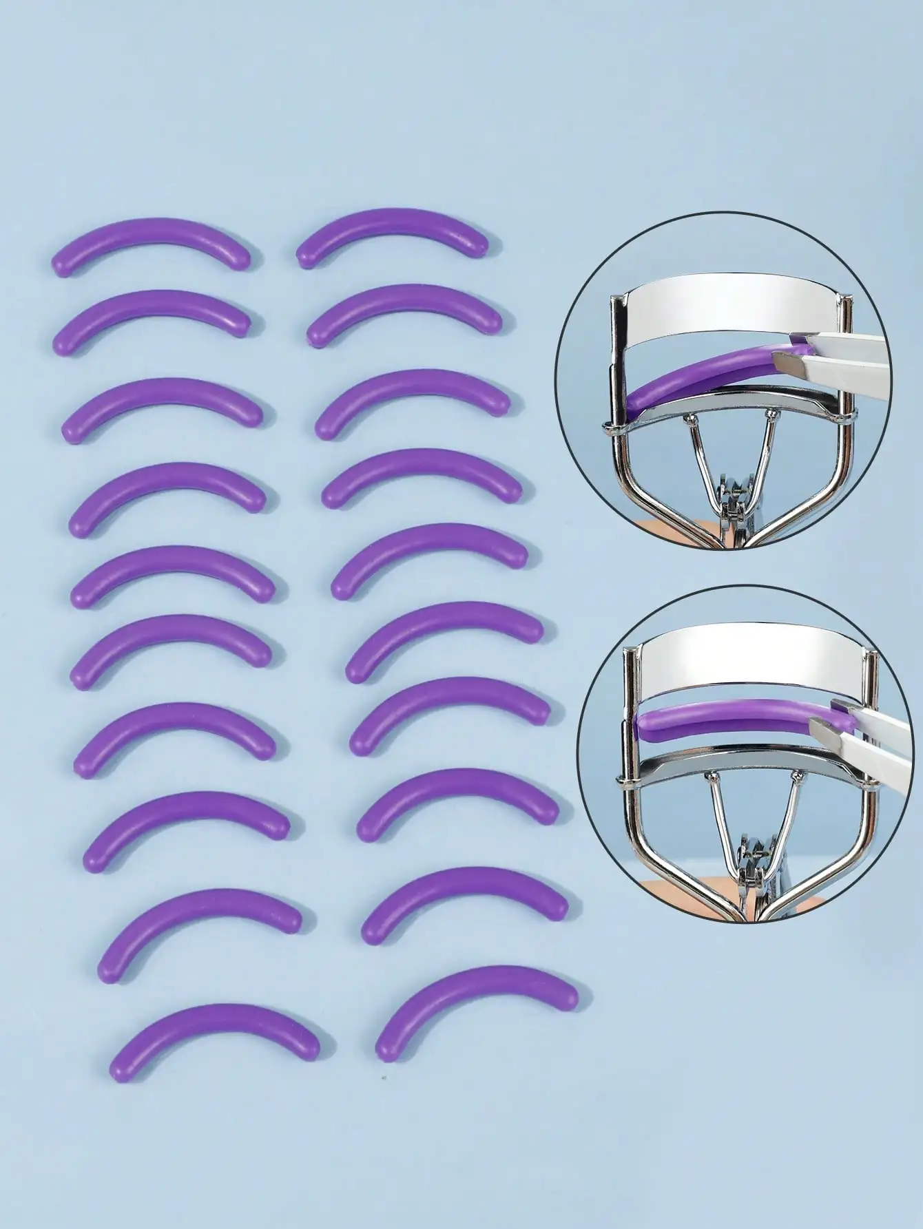 20 Pcs eyelash curler replacement pads,compatible with standard eyelash curlers, comes with a clear storage case