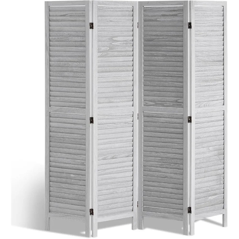 

Wood Room Divider, 4 Panel Folding Privacy Screen, 66.9 Inches Tall Indoor Wooden Partition, Portable Decoration Screen