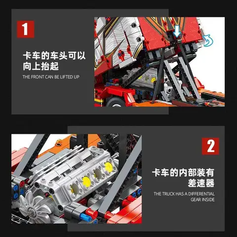 Technic JJ9070 MOC Byggstenar Modellleksak Sca Traktor Lastbil Presenter Samla Jul 1708st 8 best sales byggklossar lastbil - №2