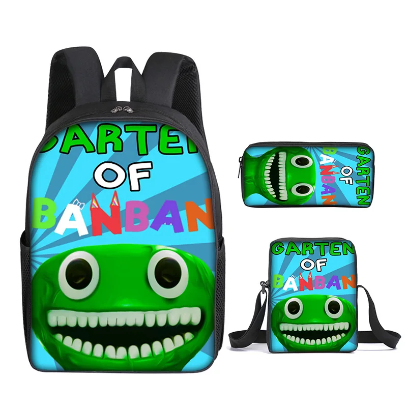 Cartoon Youthful Funny Banban Garden 3D Print 3pcs/Set Student Travel bags Laptop Daypack Backpack Shoulder Bag Pencil Case